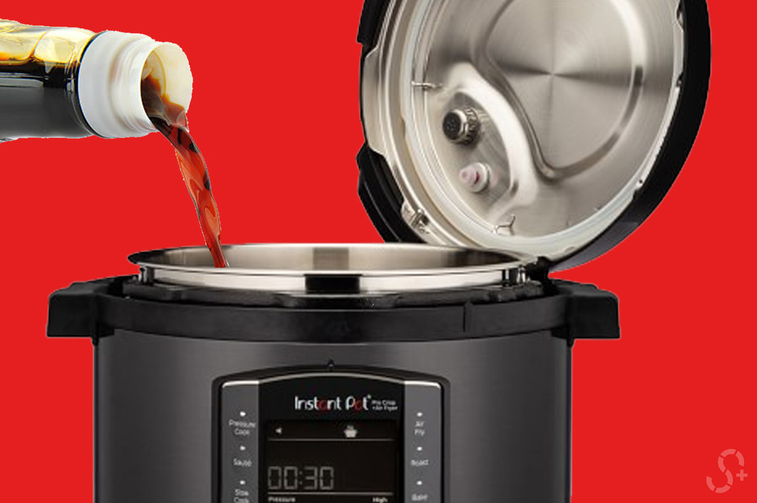 Pouring Soya Sause in an Instant Pot