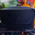 Making Soup in a Cast Iron Pot in outdoor