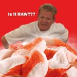 Raw Crab ahead of a man with question in front red background