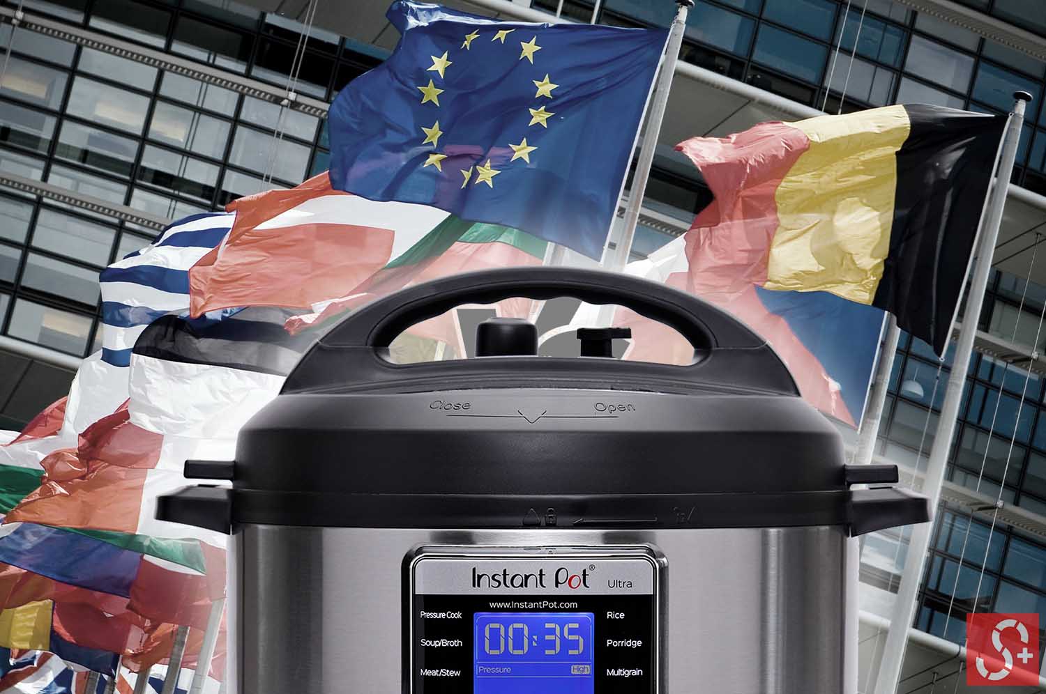 Instant Pot with European Flags behind